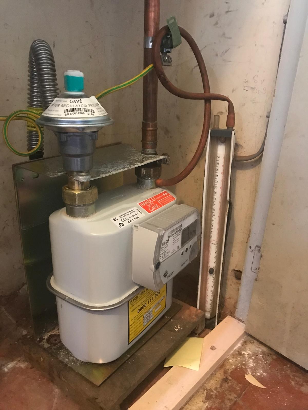 Boiler internal parts exposed for repair diagnosis